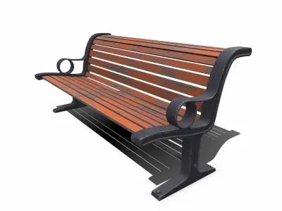 Old Park Bench Low-poly PBR Free low-poly 3D model