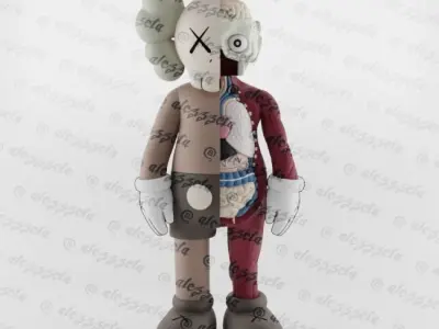 Kaws Pink Panther x Companion x Flayed Open for Print 3D print model