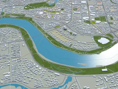 Shenyang Liaoning China 50km AI Low-poly 3D model
