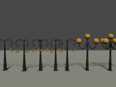Cartoonistic Street-Light 9 3D model Low-poly 3D model