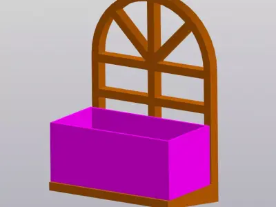 Hanging wall decor Flower window 3D print model