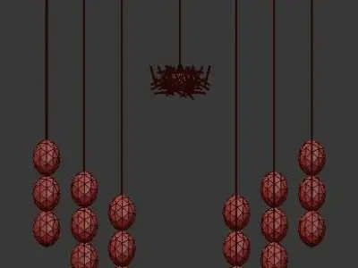 Untitled stardust chandelier with glass balls hanging from it 3D model