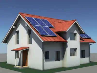 Residential Solar House 3D model