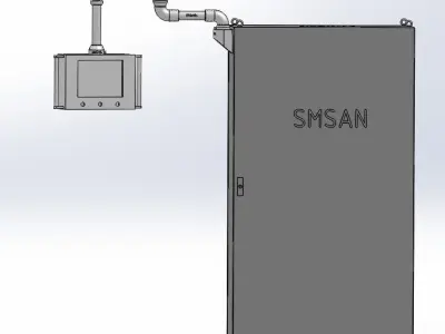 Stainless steel support arm system Free 3D model