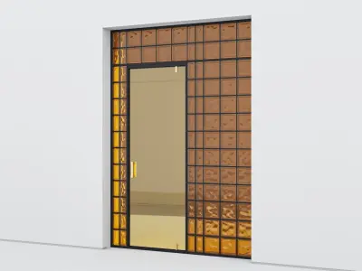Aluminium door 339 3D model