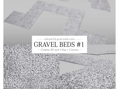 Adjustable Gravel beds for Cinema 4D V-Ray and Corona 3D model