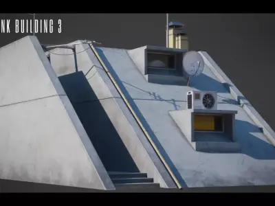 Dystopian Cyberpunk Building 3 Low-poly 3D model