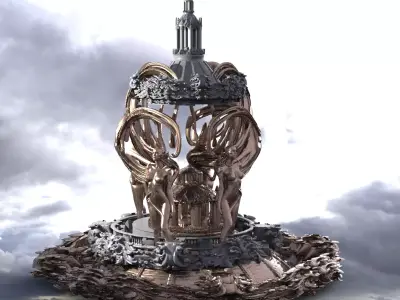 Art Deco Victorian architecture Tower  3D model