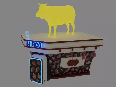MarketPlace Meat Low-Poly Game Ready PBR Low-poly 3D model