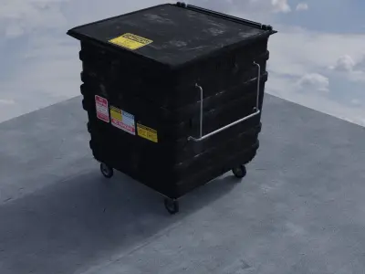 Dumpster trash can on wheels Free 3D model