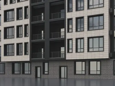 Modern Residential Building 018 3D model