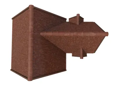 Modular Tiled Roof Sections Free 3D model