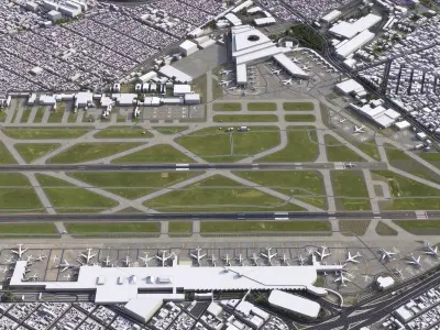 Mexico City Airport Low-poly 3D model