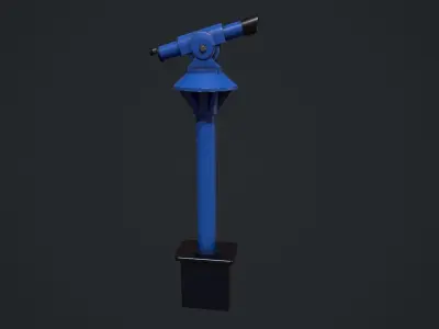 Blue Beach Telescope Low-poly 3D model