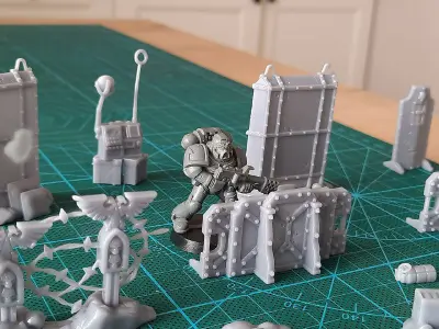 Terrain and barricades for wargame 3D print model