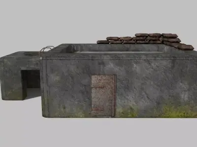 WW II bunker Low-poly 3D model