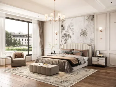 French style bedroom 3D model 3D model