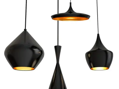 Chandelier collection 3d model different lighting fixtures Low-poly 3D model