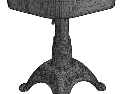 Vintage Industrial Adjustable Workshop Stool Low-poly 3D model