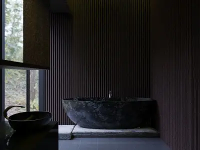 Modern Bathroom Scene 3D model