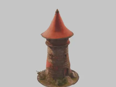 Medieval Fantasy Stylized Tower Low-poly 3D model