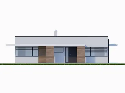 Bungalow 8 - Created with fully parametric Revit Families  Low-poly 3D model