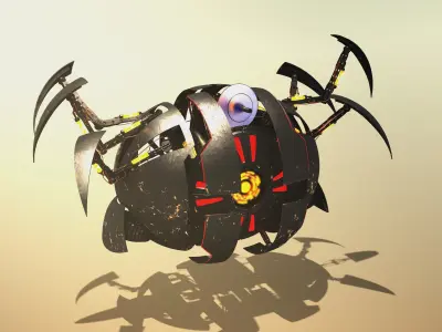 Sci-fi spheric drone 3D model