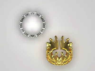 crown gold ring gr0023 3D print model