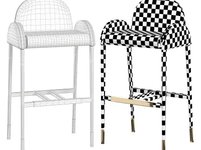 BAR CHAIR MILLER Low-poly 3D model