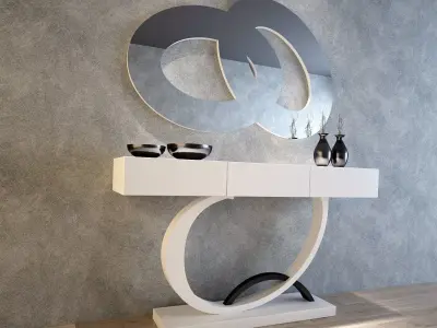 3D CONSOLE MODEL 3D model modern table with mirror 3D model