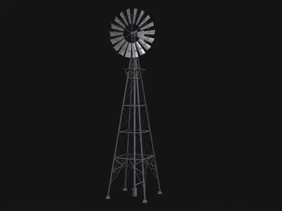 Aeromotor WindMill Low-poly 3D model