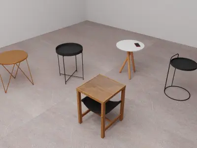 Furniture - 10 Side Tables Pack Free 3D model