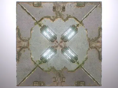 PBR Sci-Fi Spaceship Texture 02 Low-poly 3D model