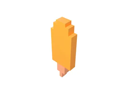 Voxel Ice Cream v1 006 Low-poly 3D model