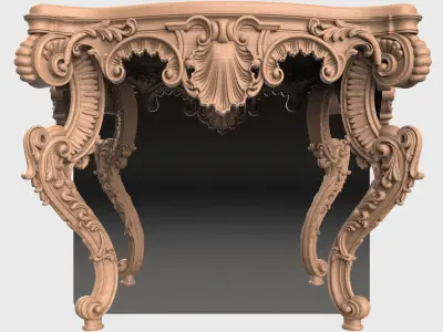 Carved coffee table for CNC 04 3D model