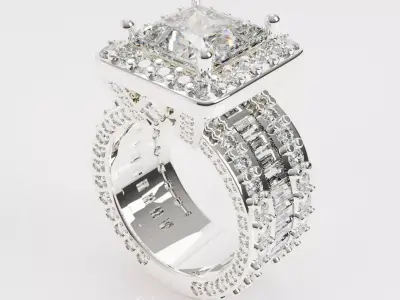 Geometric Brilliance Ring 3D print model