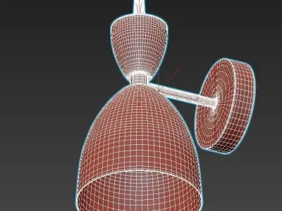 oland wall lamp with gold accents 3D model