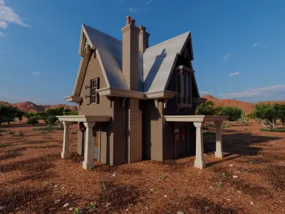 Vilage in forest-old house 3D model