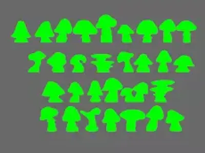 BWTF Scenics Mushroom Basing Items 3D print model