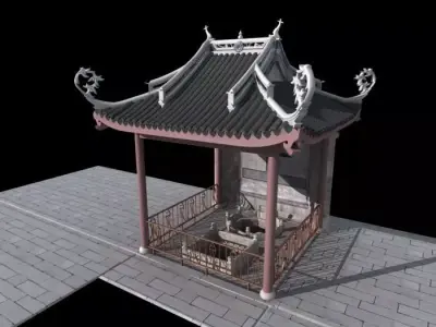 Chinese ancient architecture Pavilion 3D model