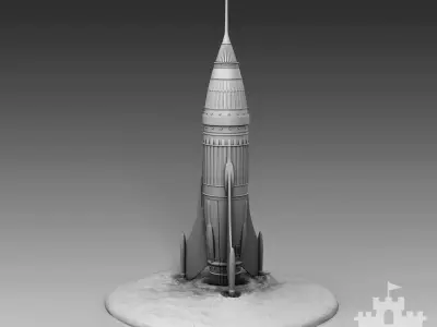 Martian rocket 3D print model