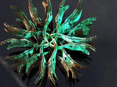 Sea Flower sci fi sculpture grid 5 3D model