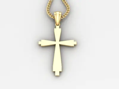 Light Gold 18K Cross Pendant 1CP001 3D print model purchase