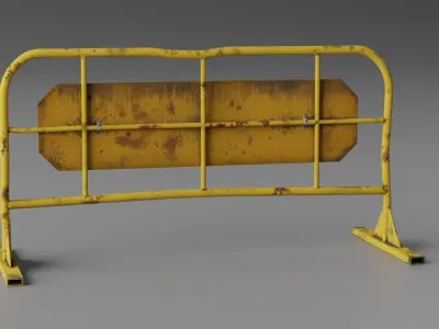 Portable Fence Low-poly 3D model