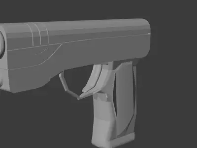 Futuristic Energy Pistol  Sci Fi Handgun 3D Model Low-poly 3D model