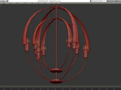 Double Cirque Chandelier low poly 3d model Low-poly 3D model