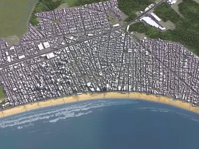 Praia Grande - 3D City Low-poly 3D model