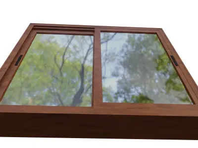 Rail window lowpoly Free low-poly 3D model