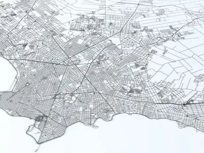 Montevideo Road Network and Streets 3D model