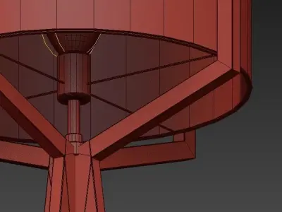 Floor four gold lamps 3D model